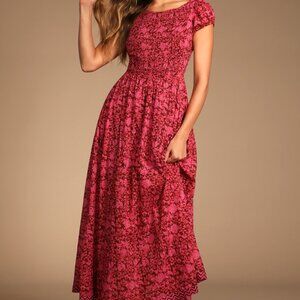 NWT | Free People Ultraviolet Burgundy Open Back Maxi Dress, Size XS, will fit S